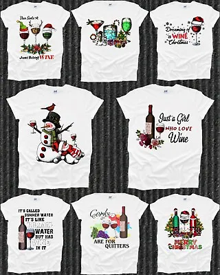Buy Christmas Tshirt Mum Wine Time Drunk Girl Funny Festive Merry Xmas Print Woman • 8.99£