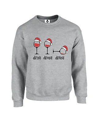Buy Drink Drank Drunk Funny Christmas Jumper Adults Xmas Sweatshirt (New Xmas) • 19.95£