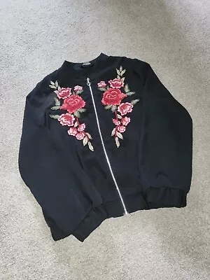 Buy Black Size 6 Floral Jacket • 10£