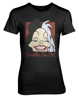 Buy Disney 101 Dalmatians Cruella De Vil Womens Fitted T-Shirt • 10.59£