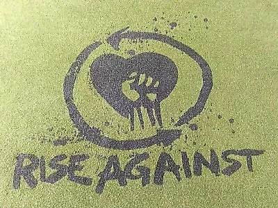 Buy Vintage Rise Against Shirt Heart Fist Navy Green Short Sleeve Made In USA Size:M • 26.40£