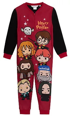 Buy Harry Potter All In One Kids Hogwarts Fleece Pyjamas Girls Pjs Boys Nightwear • 12.95£