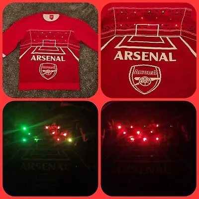 Buy Arsenal FC Christmas Jumper Light Up Size Large Adult Unisex Football Club Offic • 39.99£