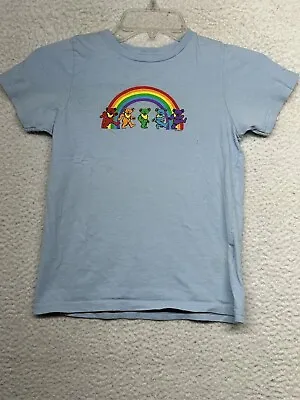 Buy Little Hippie Grateful Dead Shirt Youth Small Blue Short Sleeve Rainbow Bears • 11.83£