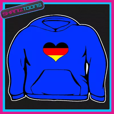 Buy Germany German Flag Heart Shaped Love Hoody Hoodie All Sizes & Colours • 16.95£