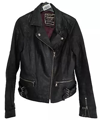 Buy New Look⭐️Ladies Size 14 Black Real Leather Biker Jacket • 29.99£