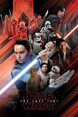 Buy Star Wars The Last Jedi Movie Red Montage 91x61cm Maxi Poster New Official Merch • 7.20£
