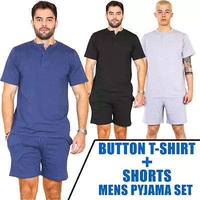 Buy Jersey Pyjama Set PJs Two-Piece Summer Loungewear Button T-Shirt Shorts Set • 5.99£
