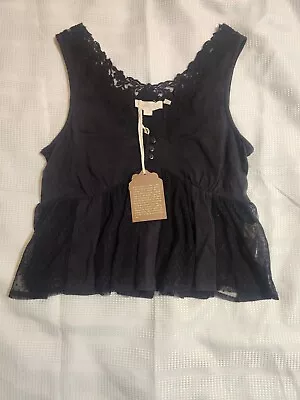 Buy Anthropologie Blouse Forever That Girl Black Lace Babydoll Tank Top Size Medium  • 22.72£