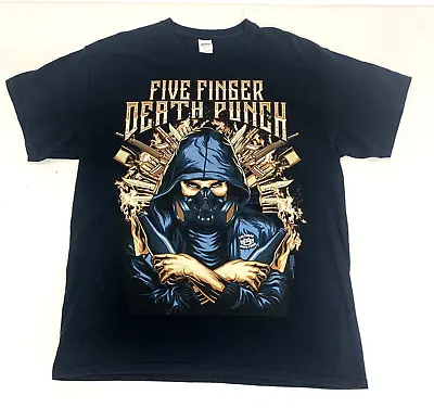 Buy Five Finger Death Punch Black Graphic Print T-Shirt Metal Music Band Size Large • 14.99£