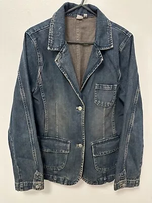 Buy Vintage 00s Y2K Female Navy Blue 100 % Cotton Denim Jacket Size S • 4.99£