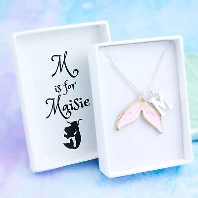 Buy Mermaid Necklace, Personalised Gift, Children's Jewellery, Fairy Tale Pendant • 11.49£