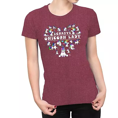 Buy 1Tee Womens Crazy Unicorn Lady T-Shirt • 7.99£