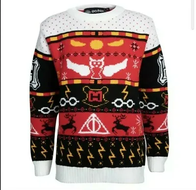 Buy Harry Potter Kids Christmas Knitted Jumper Official Size Medium NEW • 11.97£