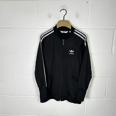 Buy Adidas Jacket Womens UK 12 Black Grey Firebird Tracksuit Zip Up Originals Y2K • 14.56£