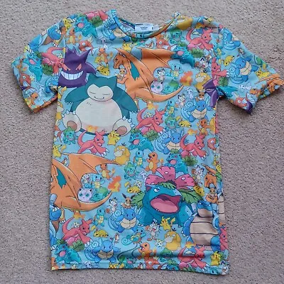 Buy Adults 2017 Official Pokemon BIOWORLD All Over Print Graphic Tee Shirt Size S • 12£