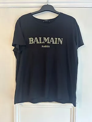 Buy Balmain Ladies T Shirt Top Black Flannels Genuine Size XxL. (16) Ex Con • 19.99£