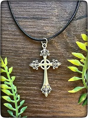 Buy NEW Silver Tone Gothic Goth Vintage Style Ancient Cross Symbol Bohemian Necklace • 15.99£
