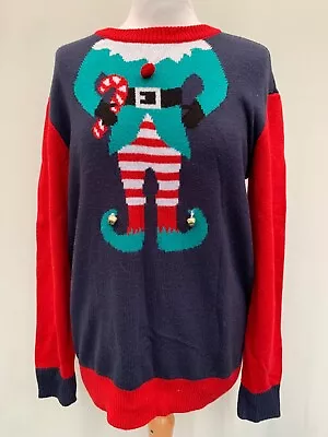 Buy Elf Christmas Jumper Bells H&M Size S Chest 38-40” Knit Unisex • 7.03£
