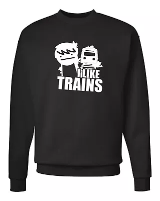 Buy I Like Trains Xmas Birthday Gift Black Adult  Sweatshirt/jumper • 15.94£