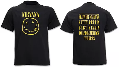 Buy Nirvana T Shirt Happy Face Smile Flower Sniffin Official Merch Kurt Cobain • 18.95£