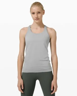 Buy NWT Lululemon Swiftly Tech Racerback Tank Top 2.0 Size 4 Silver Grey RARE COLOR! • 57.91£