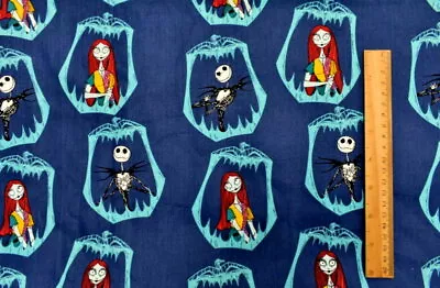 Buy Nightmare Before Christmas Frames Jack Skellington Sally 100% Cotton Fabric • 4.20£
