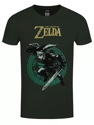 Buy The Legend Of Zelda T-shirt The Nintendo Legend Of Zelda Link Pose Men's Green • 14.99£