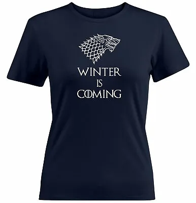 Buy Winter Is Coming Juniors Women Teen Tee T-Shirt Graphic House Stark Jon Snow • 17.95£