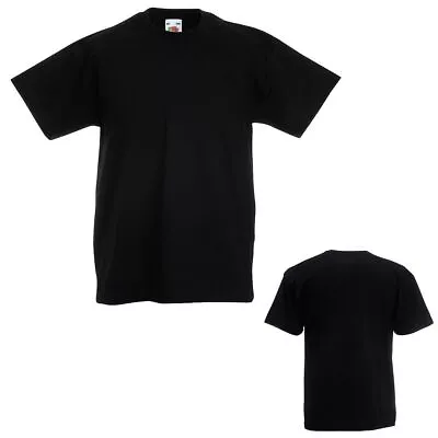 Buy Boy Girl T Shirt Plain Casual Cotton School Crew Top Fruit Of The Loom AGES 2-16 • 3.50£
