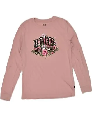 Buy VANS Womens Graphic Top Long Sleeve UK 12 Medium Pink Cotton UW10 • 11.91£