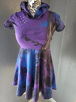 Buy Girls Disney Descendants 3 Hoodie Dress Size Medium 7-8 Multi Colors Dragon • 10.23£