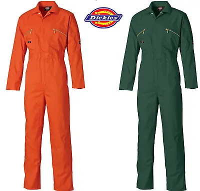 Buy Mens Dickies Redhawk Zip Front Coverall Overalls Boilersuit Wd4839 Orange Green • 34.95£