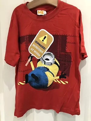 Buy Despicable Me Minions Red T-shirt Age 7-8 Years 124/128cm • 2£