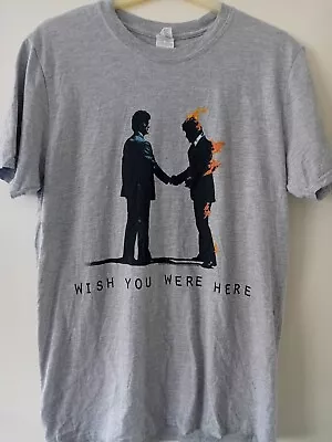 Buy Official Pink Floyd Wish You Were Here Album Cover T-shirt - Grey, Size Medium • 19.95£