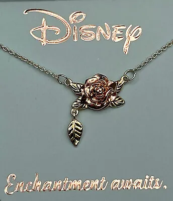 Buy Disney Necklace Belle Princess Pendant Beauty And The Beast Rose 18in Long • 48.23£