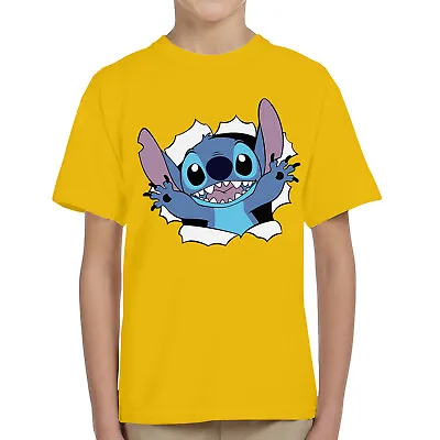 Buy LILO & STITCH Girls Boys Funny Tshirt Stitch Burst Disney Cartoon Character Tee • 7.99£