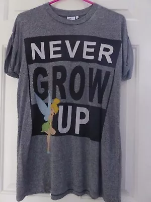 Buy Primark Dark Grey Tinker Bell Never Grow Up T-Shirt (Size 14) • 2£