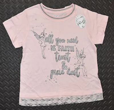 Buy PRIMARK Tinkerbell T Shirt DISNEY Womens Faith Trust Pixie Dust UK Sizes 6 - 20 • 14.99£