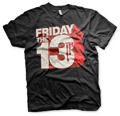 Buy Officially Licensed Friday The 13th Block Logo Men's T-Shirt S-XXL Sizes • 19.53£
