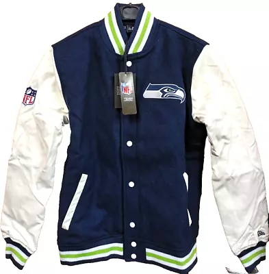 Buy New Era NFL Seattle Seahawks Varsity Jacket (Medium) Blue White Green - NEW  • 80£