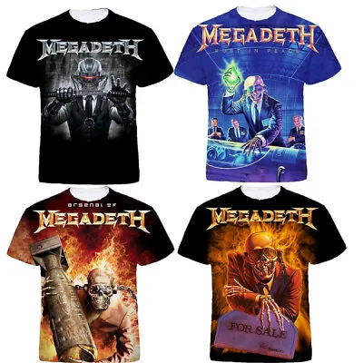 Buy Megadeth Hip Pop Harajuku Casual Women Men T-Shirt 3D Print Short Sleeve Tee Top • 10.79£