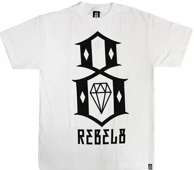 Buy Rebel 8 Logo T-shirt White - Skate - Street - Mens - LARGE - BNWT • 19.99£