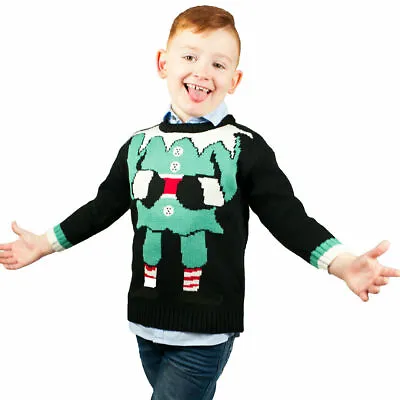 Buy Kids Retro Knitted Christmas Jumper Reindeer/Minion Extra Thick Xmas Sweater • 5.99£