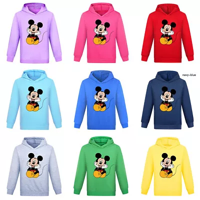 Buy Mickey Mouse Children Hooded Tops Hoodie Boys Girls Autumn Sweashirt Pullover • 9.49£