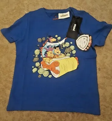 Buy Flintstones Cartoon  Printed Kids Blue T Shirt Novelty Gift Top 5-6yrs New  • 5£