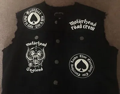 Buy Motorhead Road Crew Biker Club Vest Cut-Off Denim Born To Lose Live To Win Metal • 96.99£
