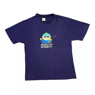 Buy Vintage SOUTH PARK (2000)  Respect My Authority!  Cartman TV Show T-Shirt Medium • 22£