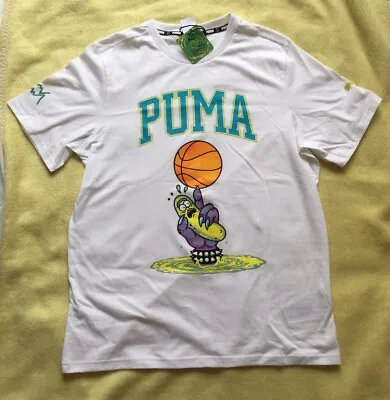 Buy PUMA X RICK AND MORTY Pickle Rick Basketball T-Shirt Top Men’s Size S Rare New • 44.99£