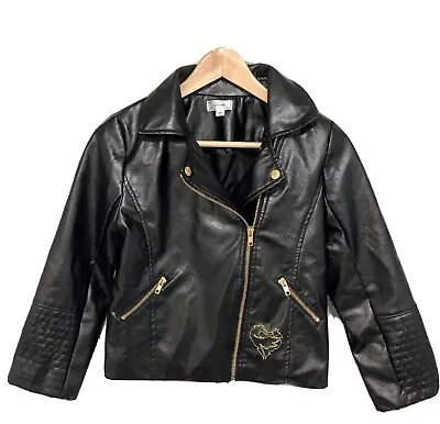 Buy DISNEY D-Signed Descendants Black Moto Jacket Faux-Leather, Girl’s Size Large • 15.26£